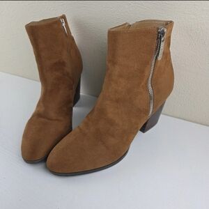 Nine West Neva2 Women’s Ankle Boots Faux Suede Brown Size 10‎ M